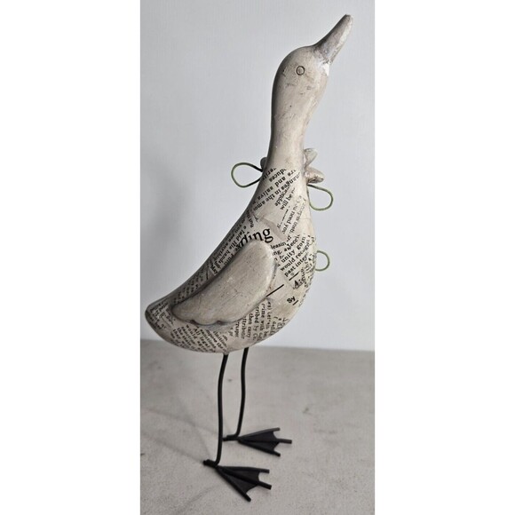 Mother Goose and Decor Papier Paper Mache Figure Collage and Metal - Picture 2 of 5